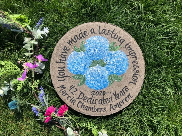 Blue Hydrangea Nurse Appreciation Garden Stone - Image 5