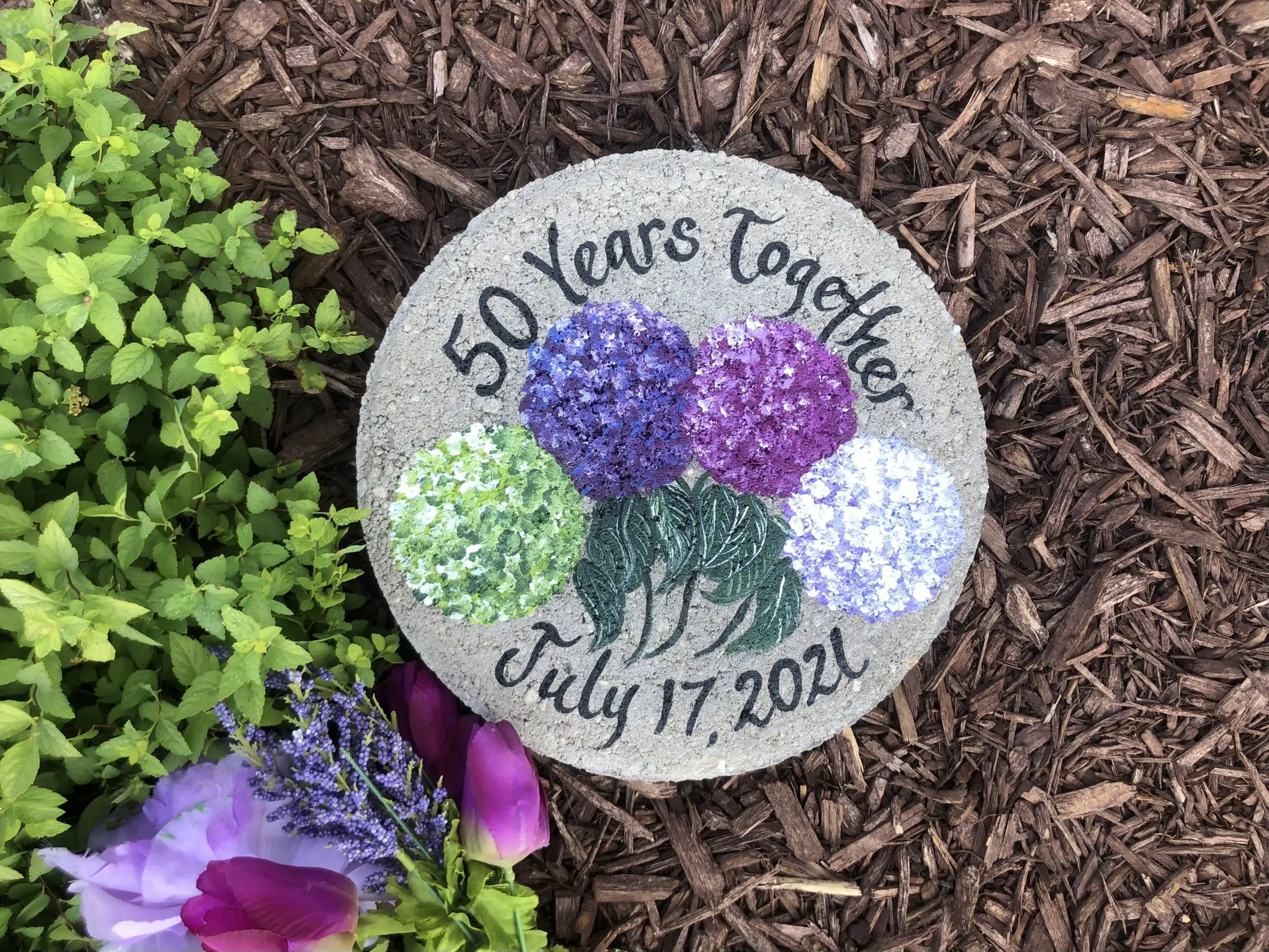 ANNIVERSARY GIFT Personalized Anniversary Garden Stone 